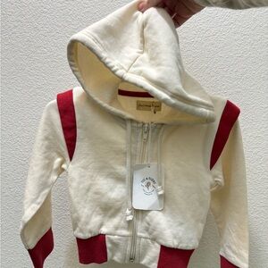 Cozy Cream and Red Kids Hoodie